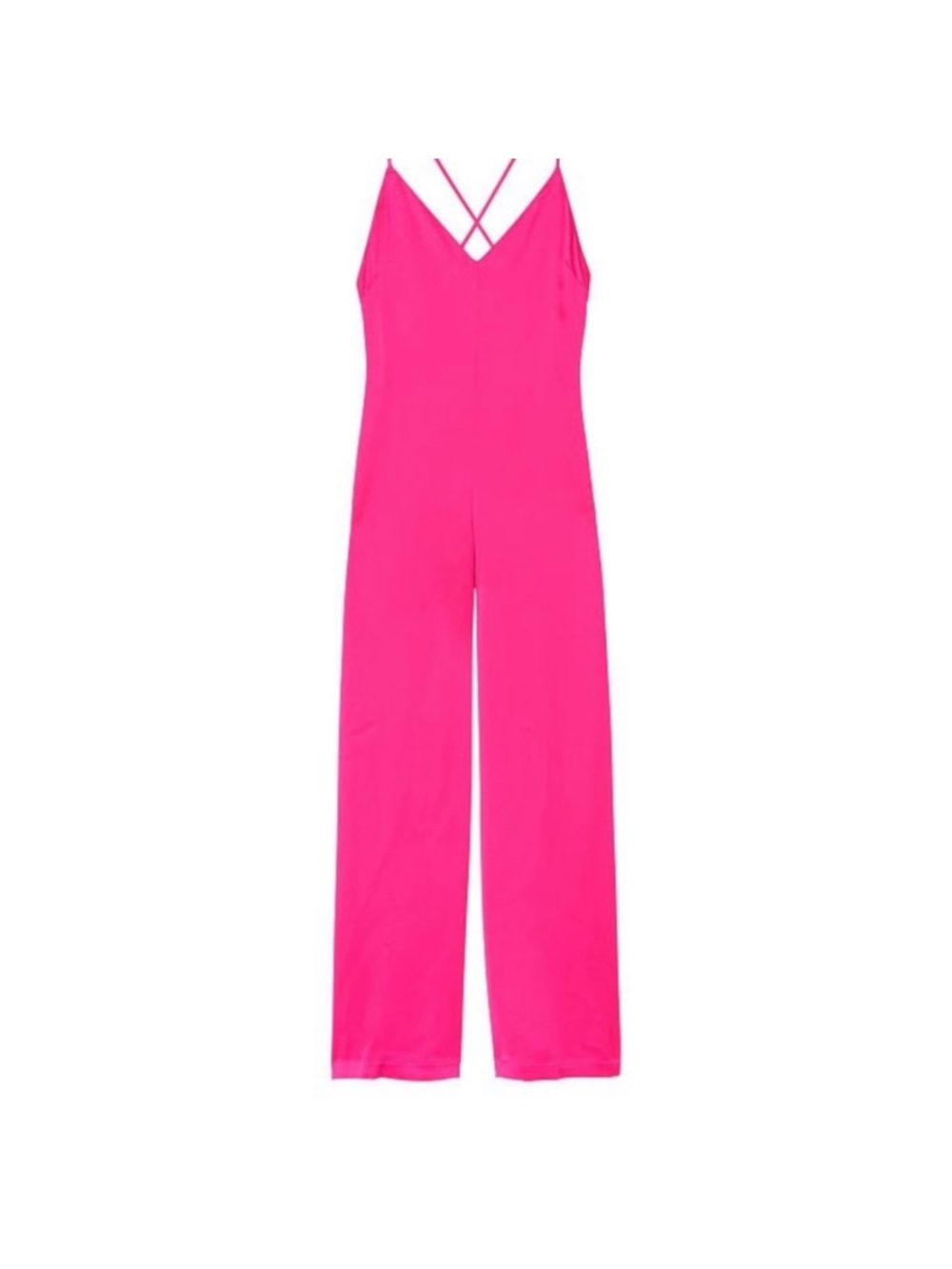 Victoria's Secret Hot Pink Satin Jumpsuit Size Small